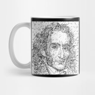 PAGANINI black and white pencil portrait .1 Mug